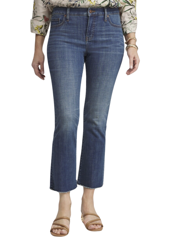 Girlfriend Fray Hem Kick Flare Jeans